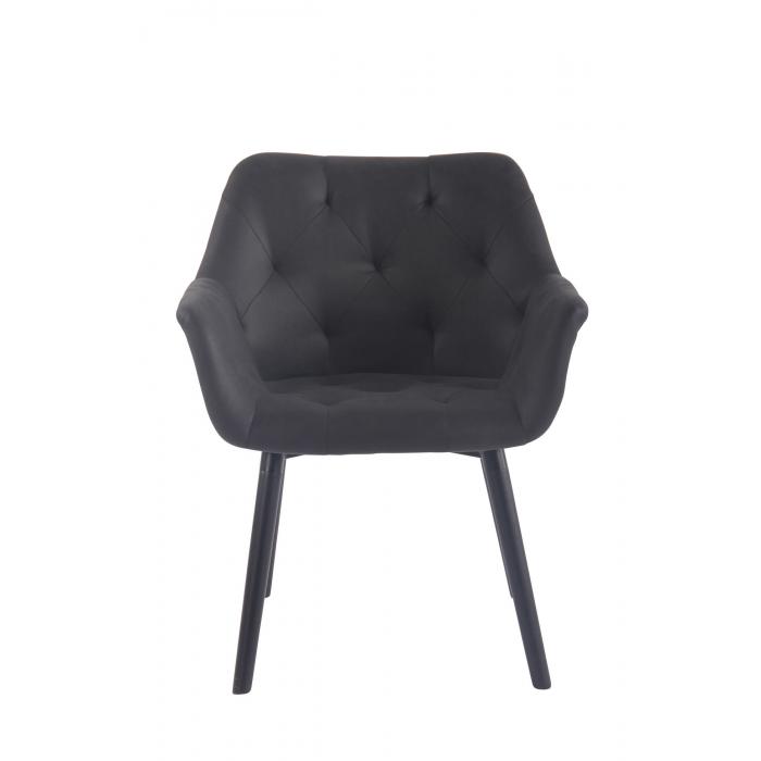 Esszimmerstuhl HLO-CP33 Vintage Kunstleder schwarz ~ schwarz