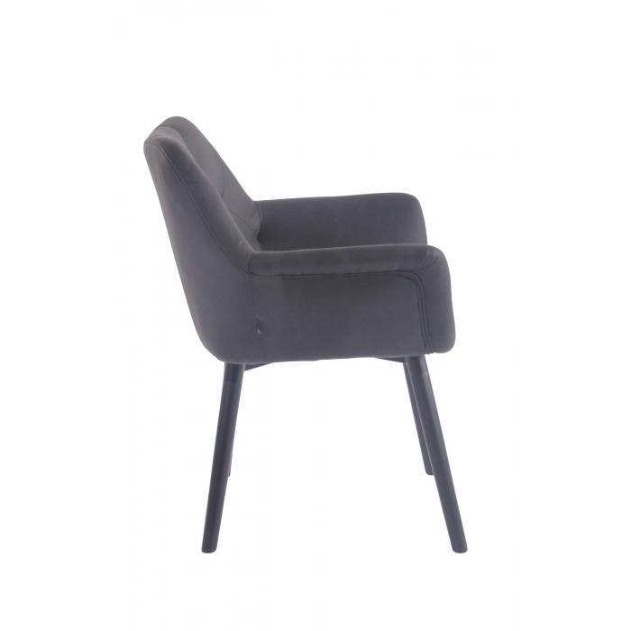 Esszimmerstuhl HLO-CP33 Vintage Kunstleder schwarz ~ schwarz