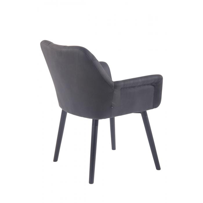 Esszimmerstuhl HLO-CP33 Vintage Kunstleder schwarz ~ schwarz