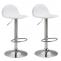 2er Set Barhocker HLO-CP27 V2 Chrom ~ wei