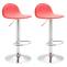 2er Set Barhocker HLO-CP27 V2 Chrom ~ rot