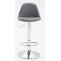 2er Set Barhocker HLO-CP24 Vollgepolstert Kunstleder chrom ~ grau