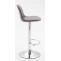 2er Set Barhocker HLO-CP24 Vollgepolstert Kunstleder chrom ~ grau
