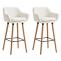 2er Set Barhocker HLO-CP19 Kunstleder ~ wei