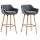 2er Set Barhocker HLO-CP19 Kunstleder ~ grau