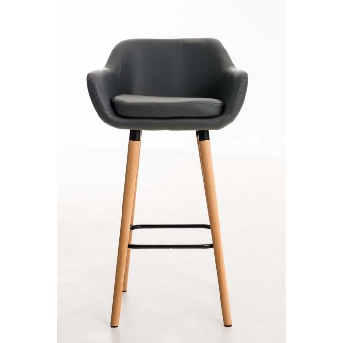 2er Set Barhocker HLO-CP19 Kunstleder ~ grau