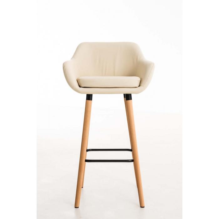 2er Set Barhocker HLO-CP19 Kunstleder ~ creme