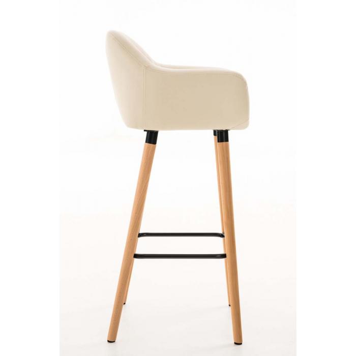 2er Set Barhocker HLO-CP19 Kunstleder ~ creme