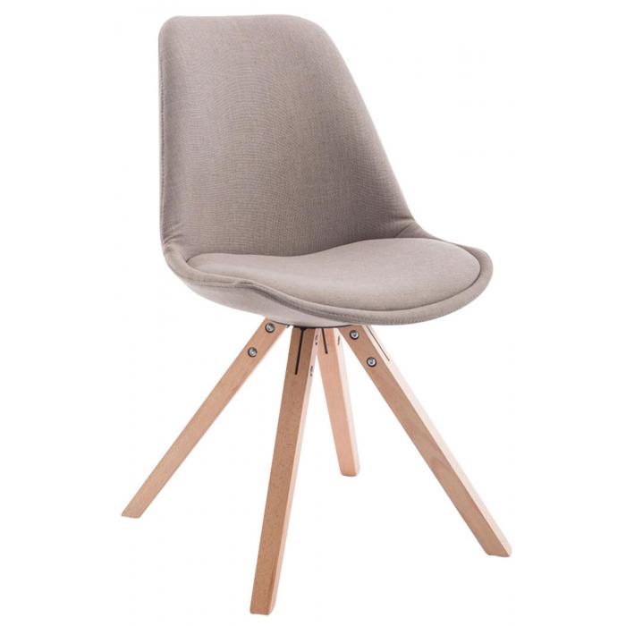 Besucherstuhl HLO-CP8 Stoff Natura Square ~ taupe