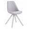 Besucherstuhl HLO-CP8 Stoff Square wei ~ grau