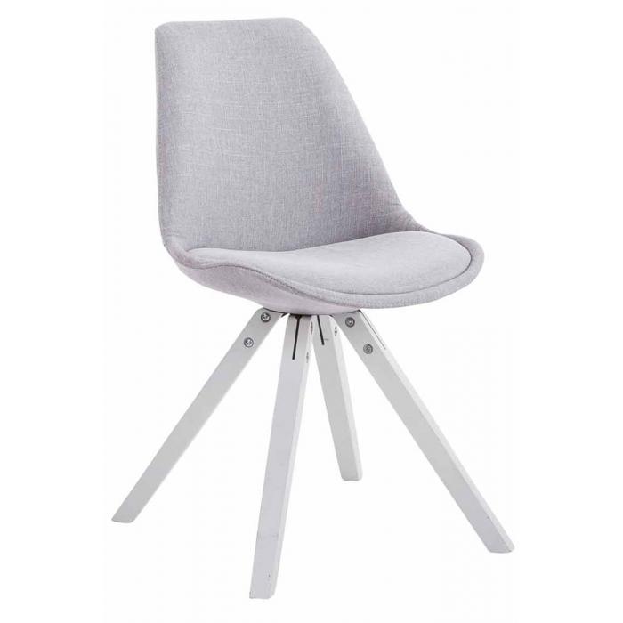 Besucherstuhl HLO-CP8 Stoff Square wei ~ grau
