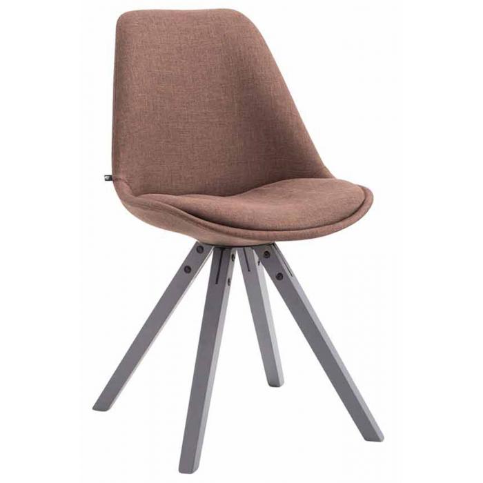 Besucherstuhl HLO-CP8 Stoff Square grau ~ braun