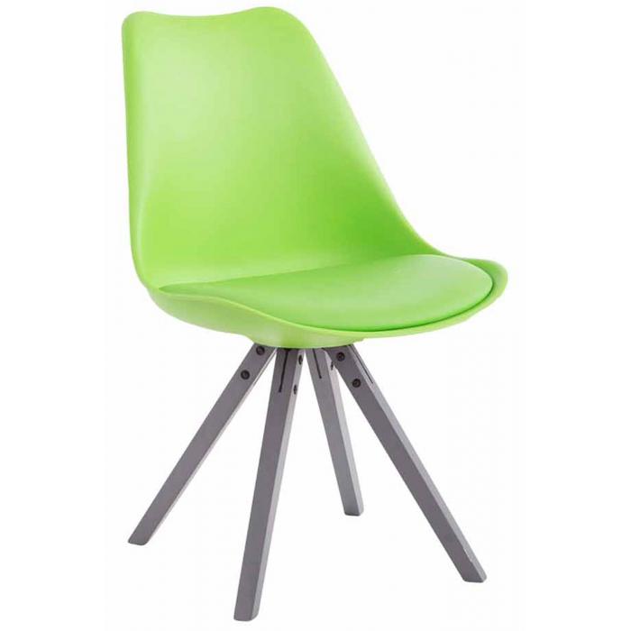 Besucherstuhl HLO-CP8 Kunstleder Square grau ~ grn