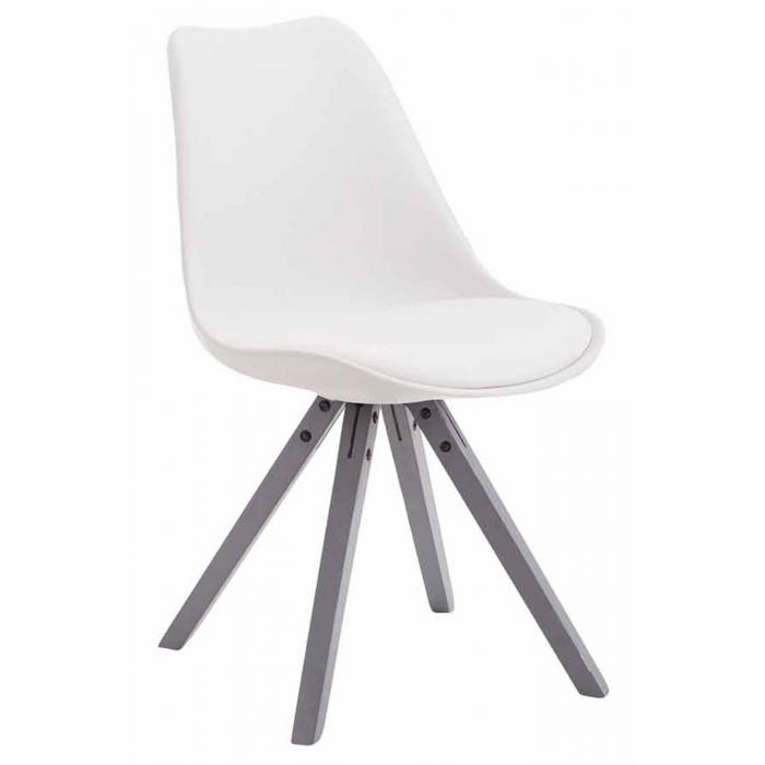 Besucherstuhl HLO-CP8 Kunstleder Square grau ~ wei