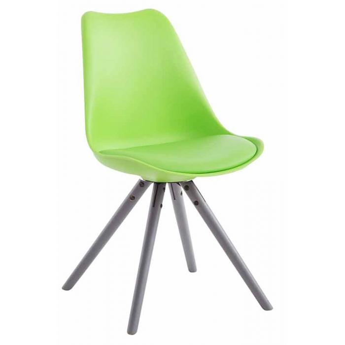 Besucherstuhl HLO-CP8 Kunstleder Rund grau ~ grün