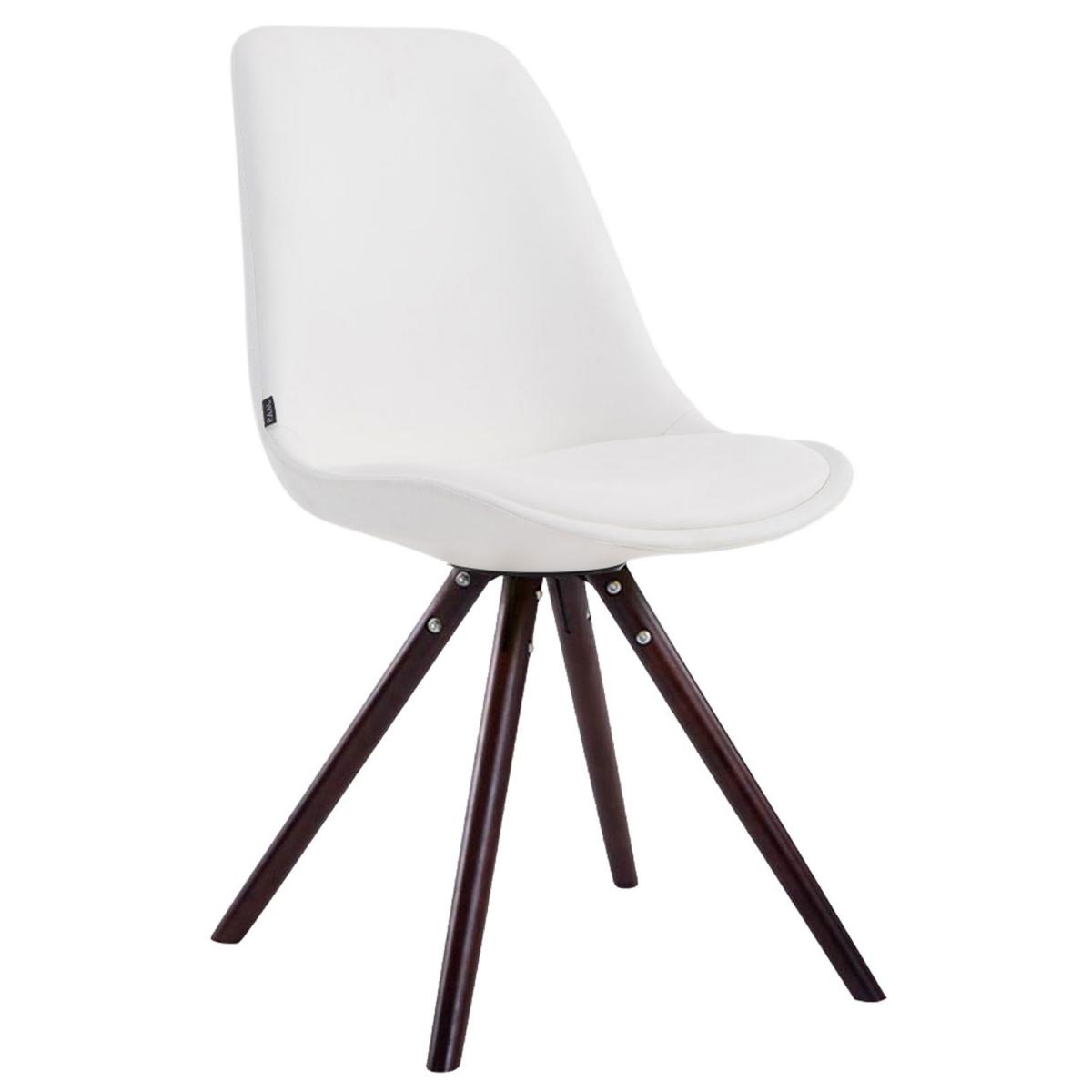 Besucherstuhl HLO-CP37 Cappuccino Rund ~ wei