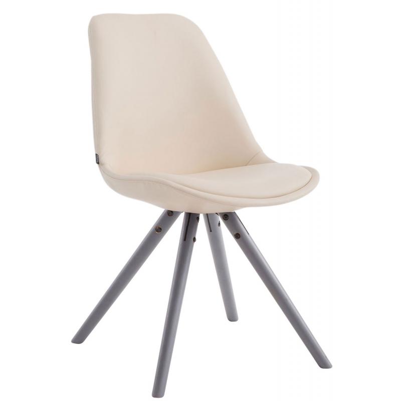 Besucherstuhl HLO-CP37 Rund grau ~ creme
