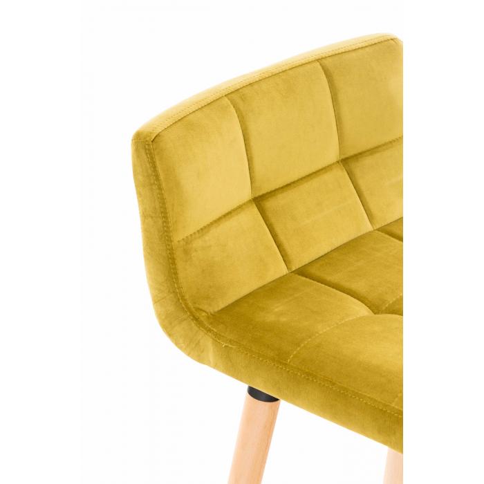 Barhocker HLO-CP33 Samt ~ gelb
