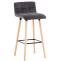 Barhocker HLO-CP33 Samt ~ grau
