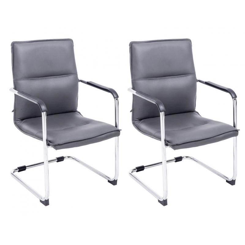 2er Set Besucherstuhl HLO-CP1 ~ grau