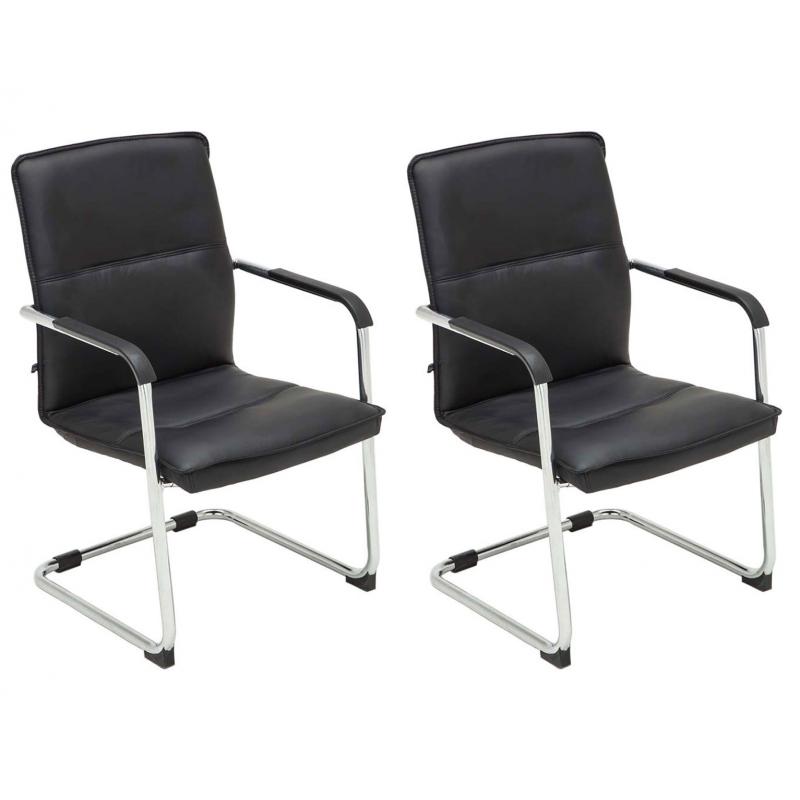 2er Set Besucherstuhl HLO-CP1 ~ schwarz
