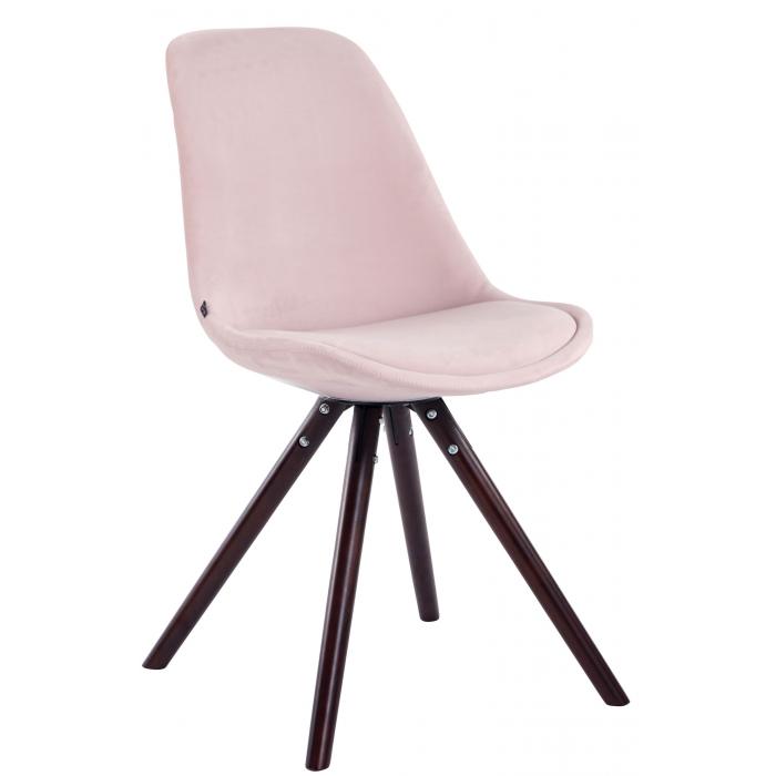 Besucherstuhl HLO-CP8 Samt Rund cappuccino ~ pink