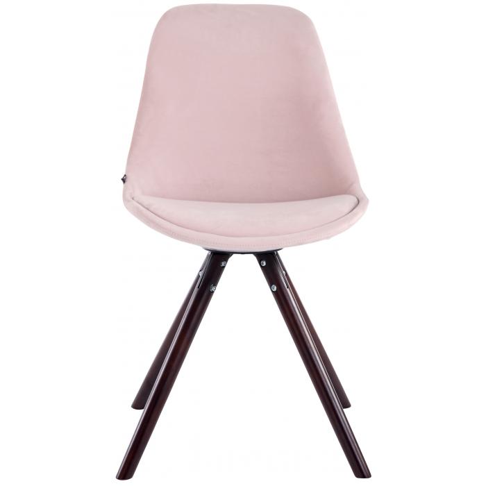 Besucherstuhl HLO-CP8 Samt Rund cappuccino ~ pink