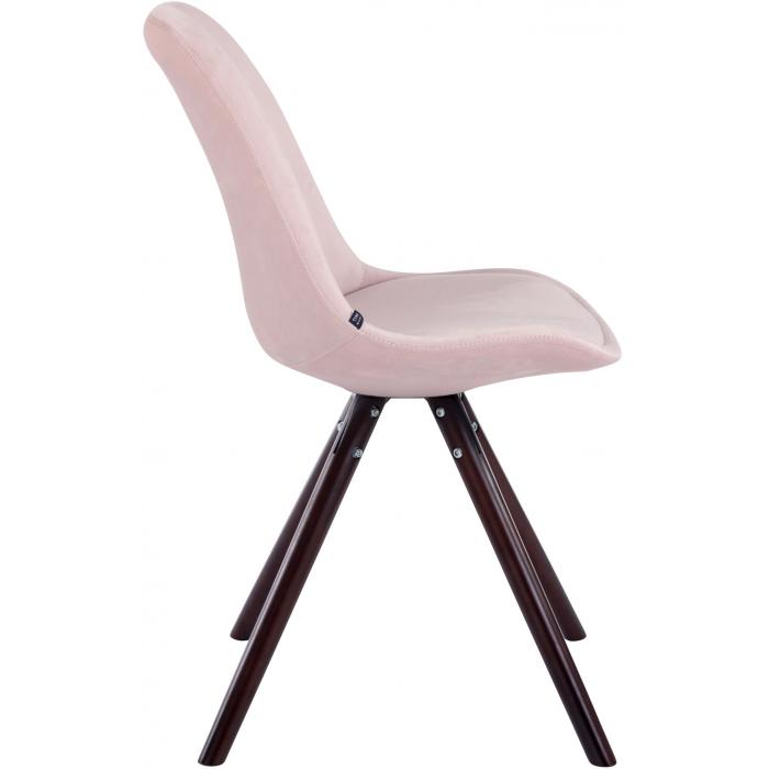 Besucherstuhl HLO-CP8 Samt Rund cappuccino ~ pink