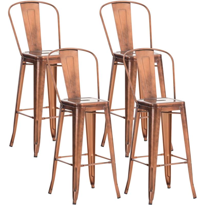 4er Set Barhocker HLO-CP4 ~ kupfer