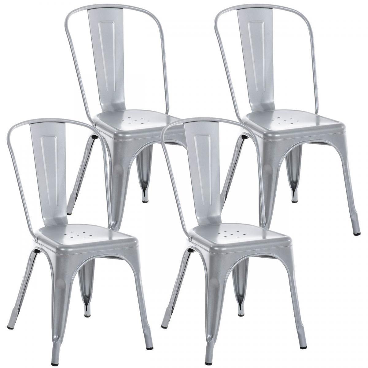 4er Set Stuhl HLO-CP57 ~ silber
