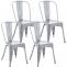 4er Set Stuhl HLO-CP57 ~ silber