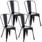 4er Set Stuhl HLO-CP57 ~ schwarz