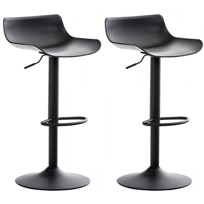 2er Set Barhocker HLO-CP6 ~ schwarz