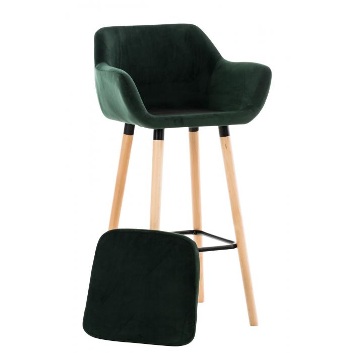 2er Set Barhocker HLO-CP19 Samt ~ grün