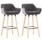 2er Set Barhocker HLO-CP19 Samt ~ grau