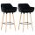 2er Set Barhocker HLO-CP19 Samt ~ schwarz