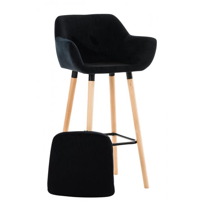 2er Set Barhocker HLO-CP19 Samt ~ schwarz