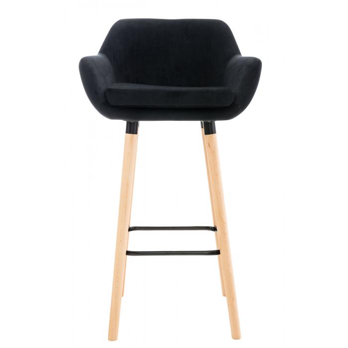2er Set Barhocker HLO-CP19 Samt ~ schwarz