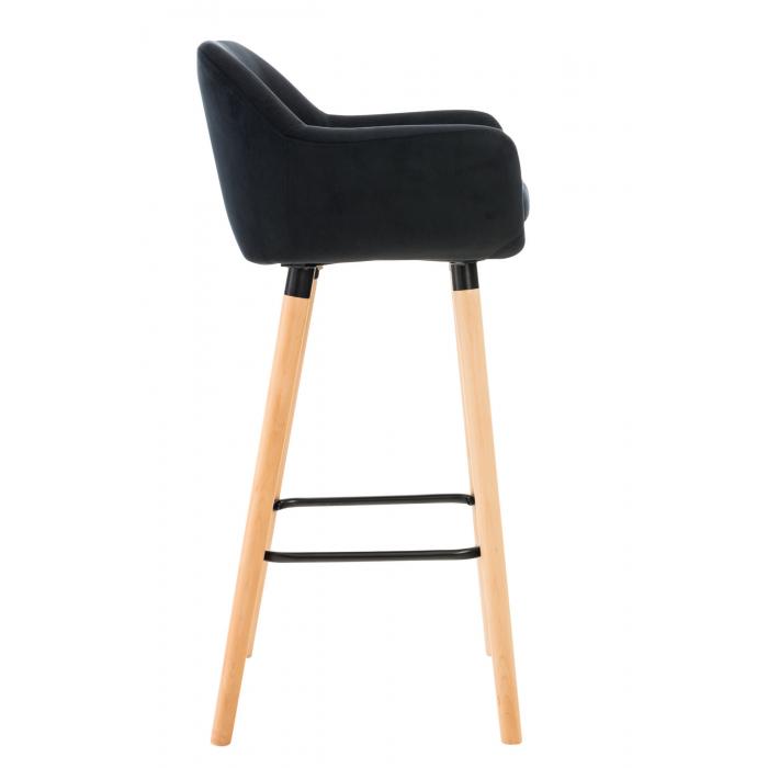 2er Set Barhocker HLO-CP19 Samt ~ schwarz