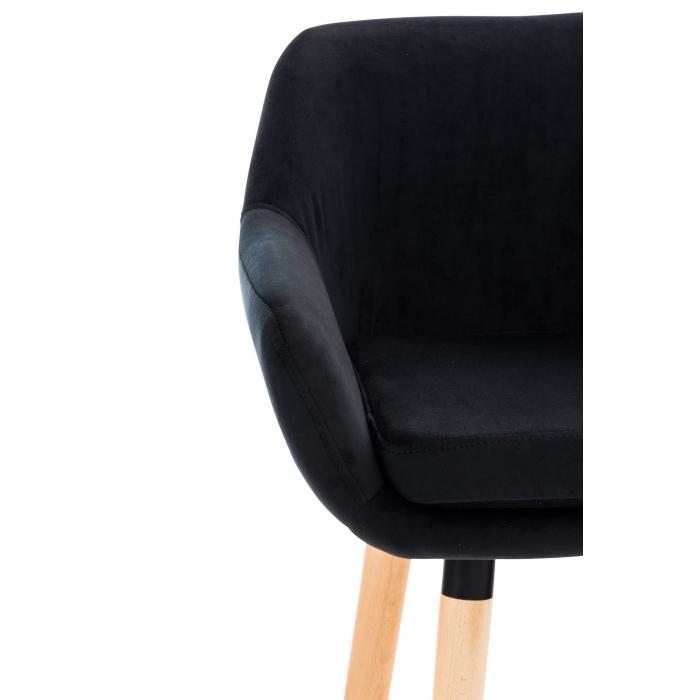 2er Set Barhocker HLO-CP19 Samt ~ schwarz