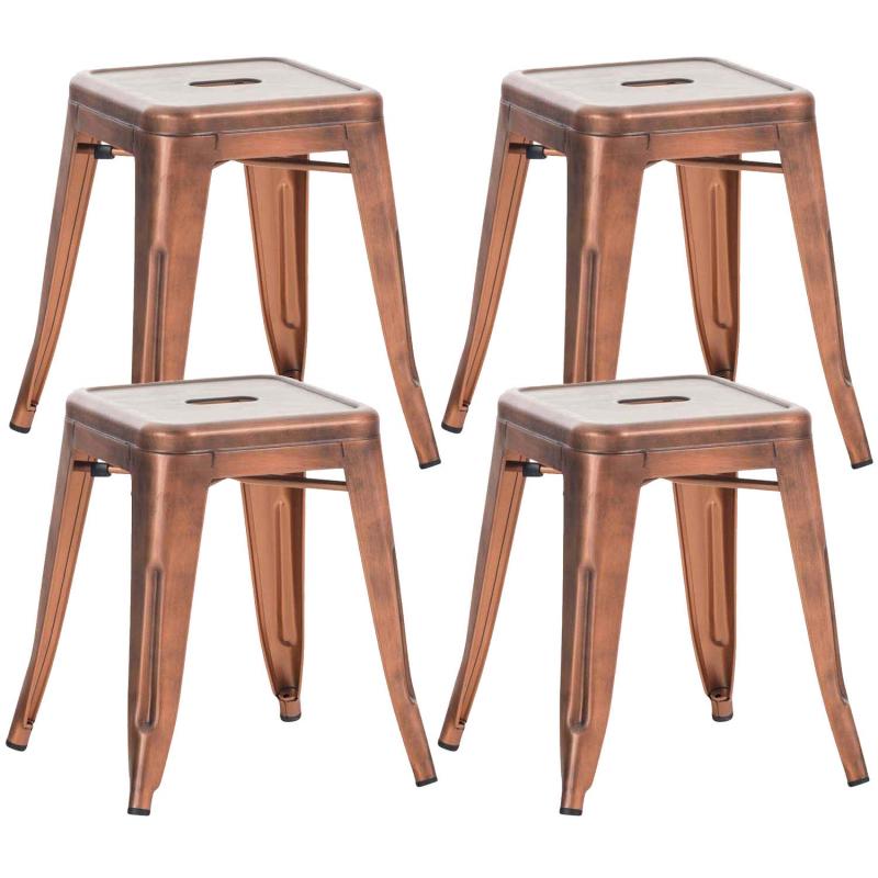 4er Set Hocker HLO-CP82 ~ kupfer