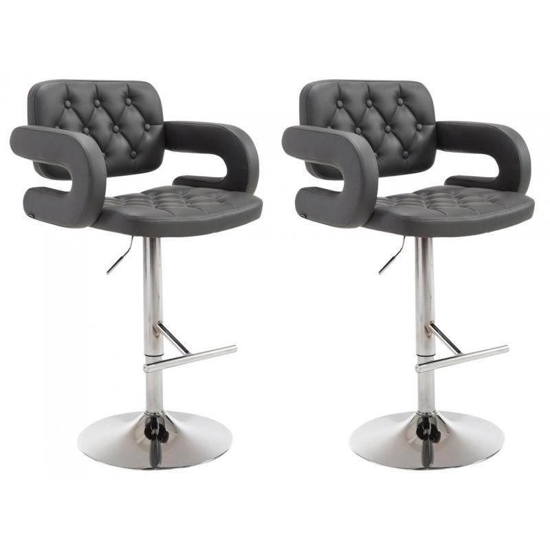 2er Set Barhocker HLO-CP15 ~ grau