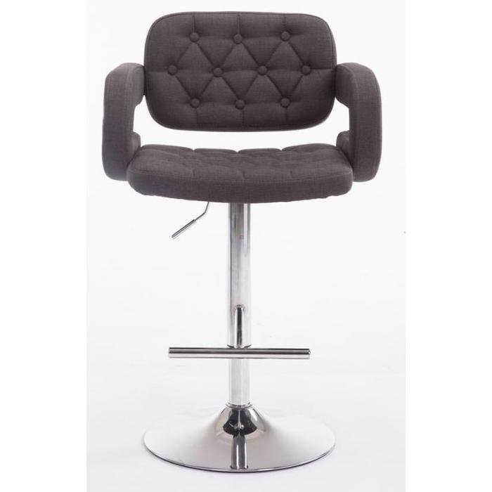 2er Set Barhocker HLO-CP15 Stoff ~ dunkelgrau