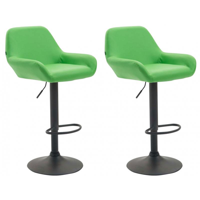 2er Set Barhocker HLO-CP8 Kunstleder schwarz ~ grn