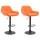 2er Set Barhocker HLO-CP8 Kunstleder schwarz ~ orange