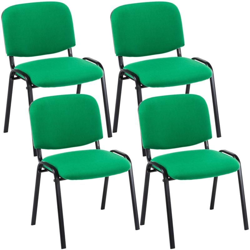 4er Set Besucherstuhl HLO-CP111 Stoff ~ grn