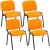4er Set Besucherstuhl HLO-CP111 Stoff ~ orange