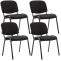 4er Set Besucherstuhl HLO-CP111 Stoff ~ schwarz