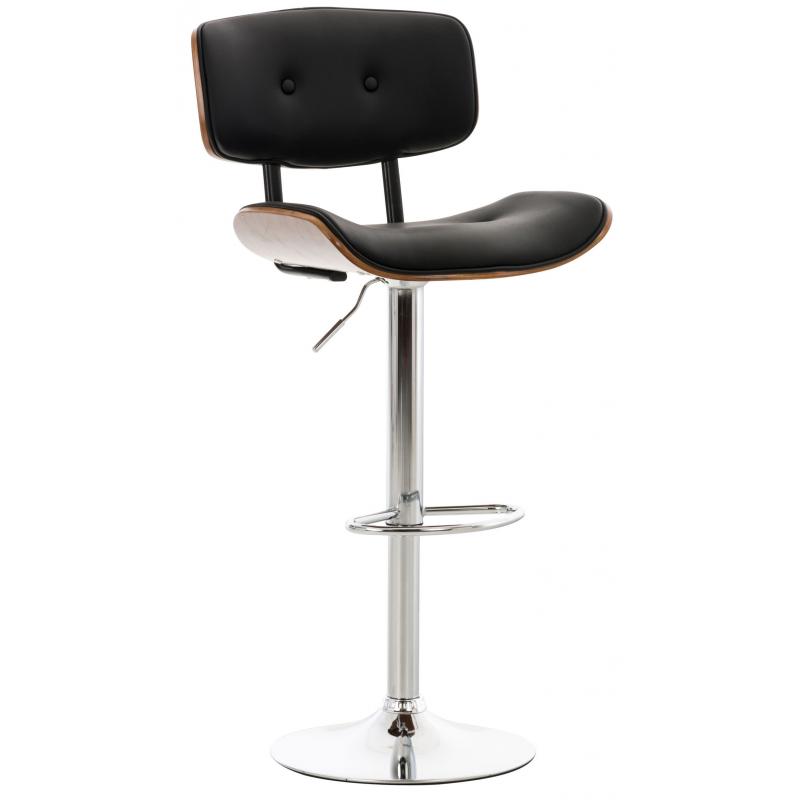 Barhocker HLO-CP232 Kunstleder ~ walnuss/schwarz