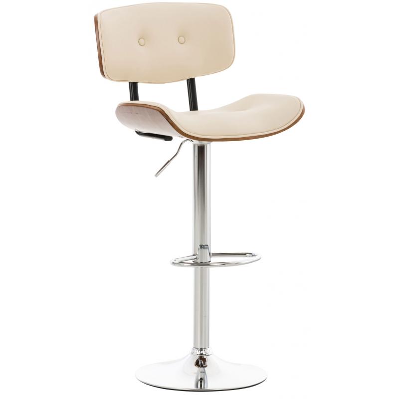 Barhocker HLO-CP232 Kunstleder ~ walnuss/creme